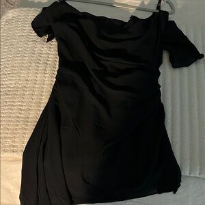 Oh Polly woman’s dress size 4 black with corset, ruffles & asymmetrical bottom